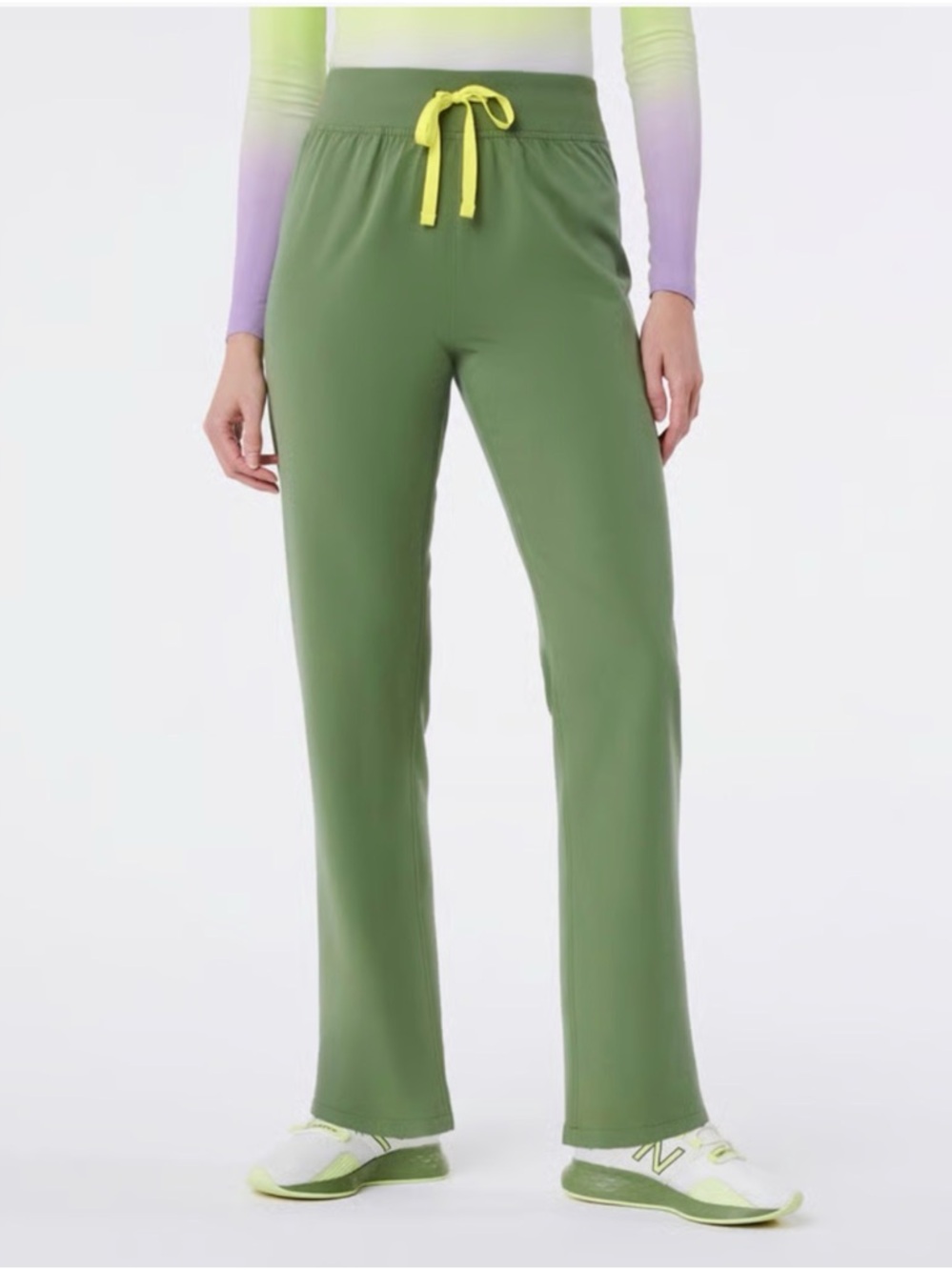 Figs High Waisted Livingston Basic Scrub Pants - Fern